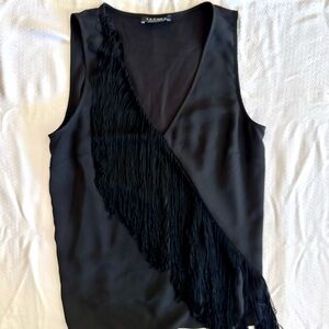 Trouvé‎ Women’s Black Fringe Top